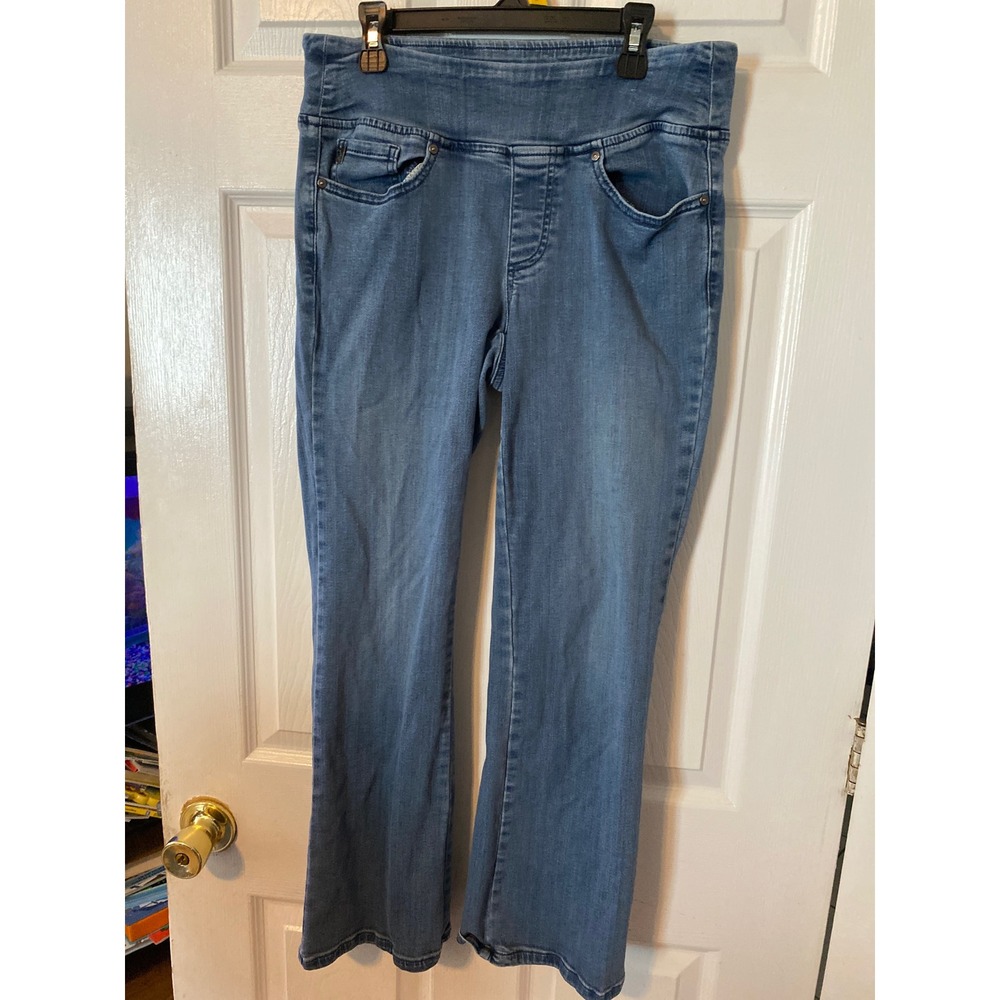 Jag Jeans Peri Pull On Straight Leg Jeans Medium Wash Denim Blue Womens